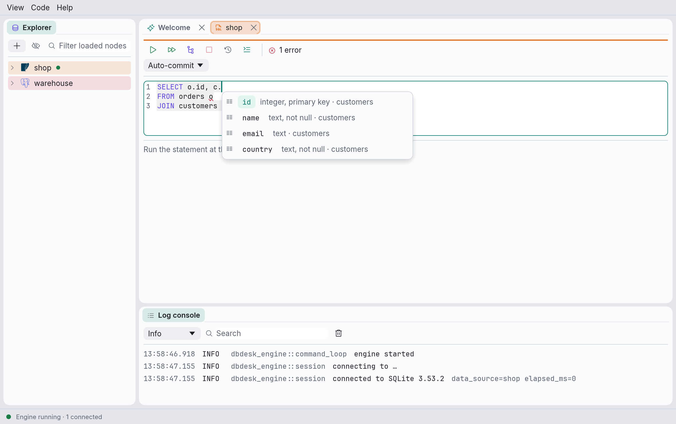 Completing a column after an alias